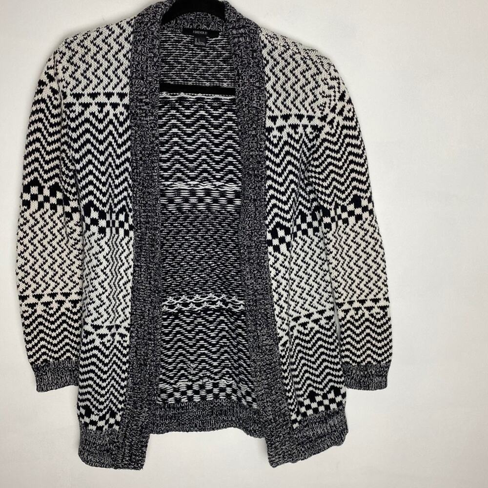 Aztec Print Monochrome Cardigan Sweater